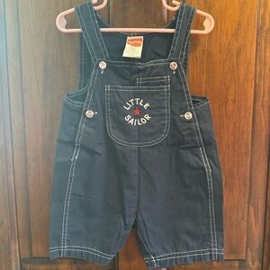 Vintage Sailor Overalls Size 24 Months 100% Cotton Navy Blue Little Sailor